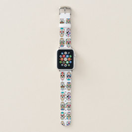 Farbenfrohe Zuckerkull-Muster Apple Watch Armband