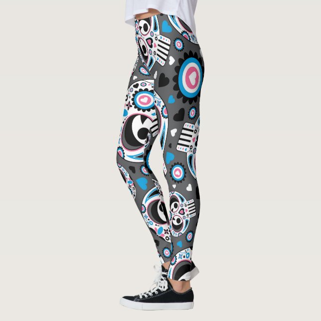 Farbenfrohe Zuckerkulptur Leggings (Links)