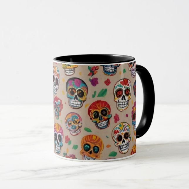 Farbenfrohe Zuckerkulptur Tasse (VorderseiteRechts)