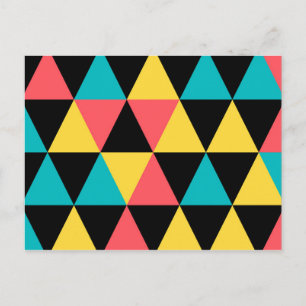 Farbenfrohe, zurückhaltende, fröhliche geometrisch postkarte