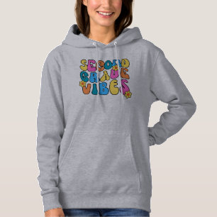 Farbenfrohe zweite Klasse Vibes: Zurück zur Schule Hoodie