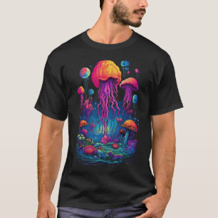 Farbenfroher Abgrund: Seelenqualle im tiefen Meer T-Shirt