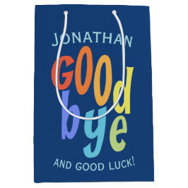 Farbenfroher Abschied und Viel Glück Mittlere Geschenktüte