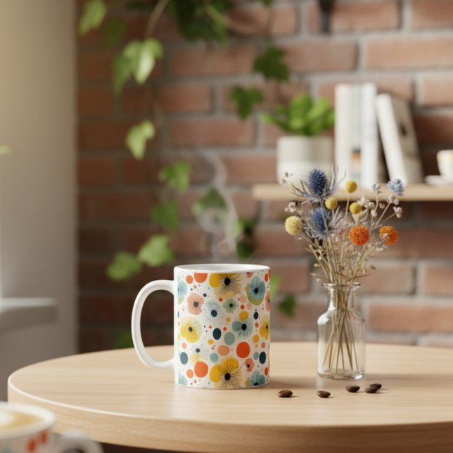Farbenfroher abstrakter Blumenmuster-Becher Kaffeetasse (Von Creator hochgeladen)