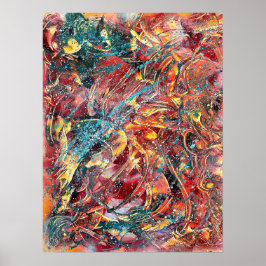 Farbenfroher abstrakter Kunstprint – Ignition Nr.  Poster