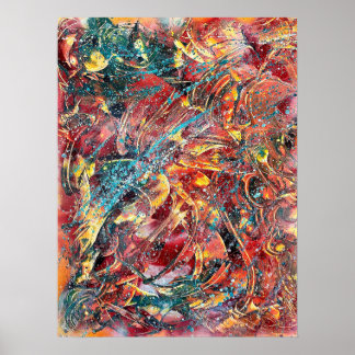 Farbenfroher abstrakter Kunstprint – Ignition Nr. Poster