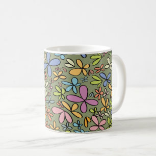 Farbenfroher abstrakter Wildblumengarten Kaffeetasse