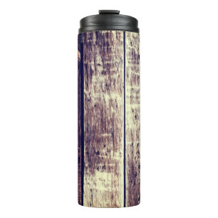 Farbenfroher alter Holz Hintergrund - Vintage Dunk Thermosbecher