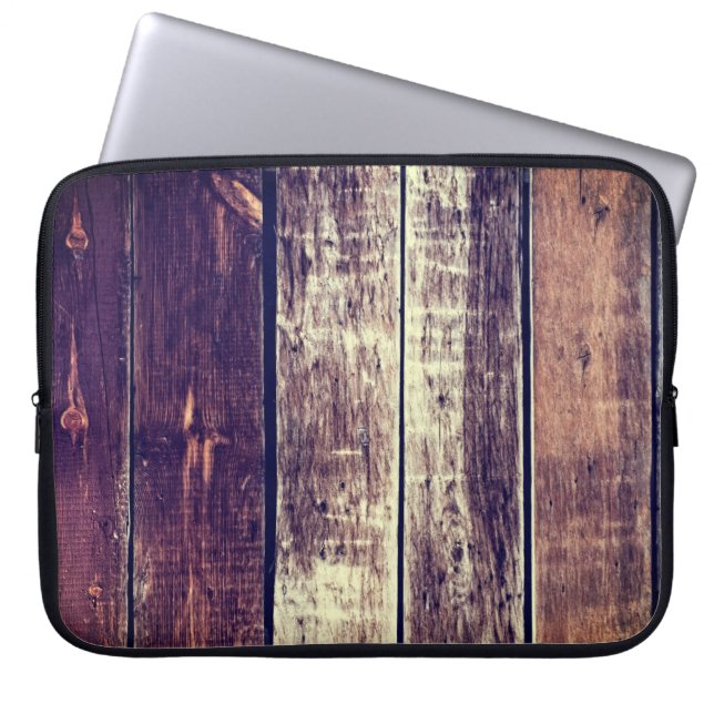 Farbenfroher alter Holzhintergrund - Vintag dunkel Laptopschutzhülle (Vorderseite)