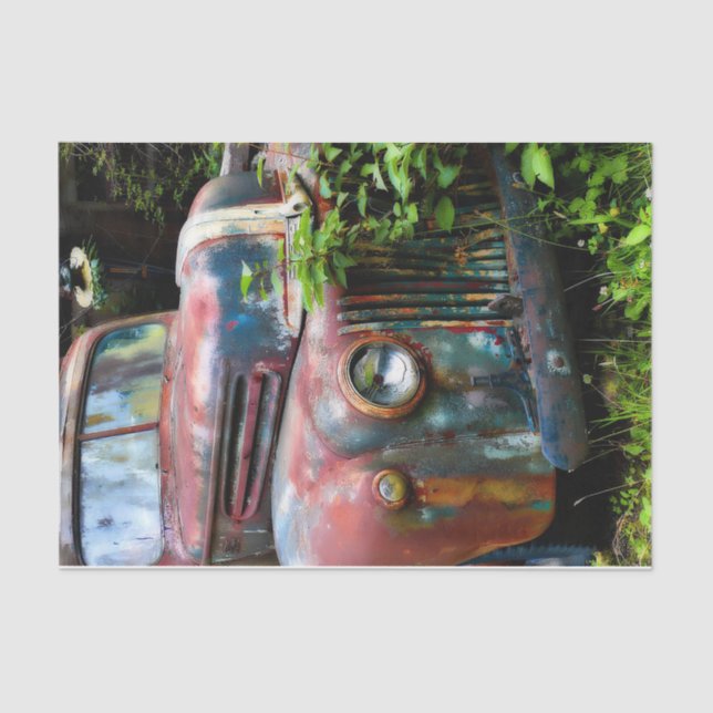 Farbenfroher Altlastwagen Seidenpapier (Vorderseite)