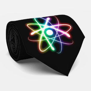 Farbenfroher, atomarer Power Black Geek Geschenk Krawatte