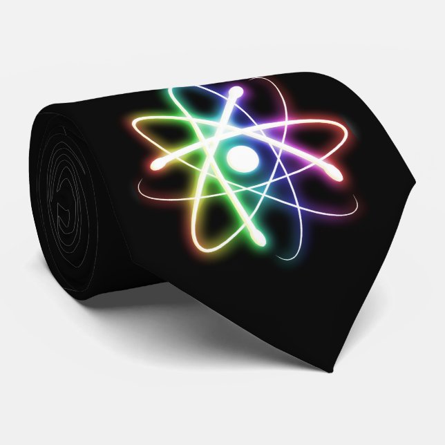Farbenfroher, atomarer Power | Black Geek Geschenk Krawatte (Gerollt)
