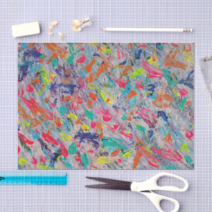 Farbenfroher Ausdruck in Acrylfarbe Seidenpapier