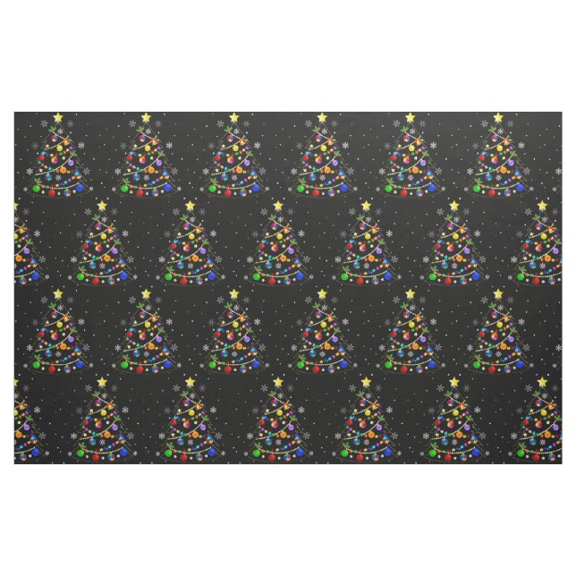 Farbenfroher Autismus Weihnachtsbaum Stoff (Fat Quarter (45,7 x 55,9 cm))