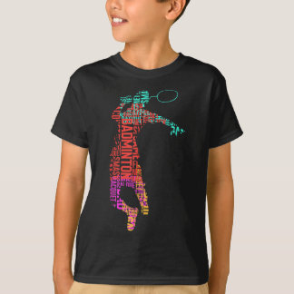 Farbenfroher Badminton Player _ Shuttle Racket _ B T-Shirt