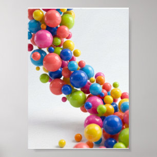 Farbenfroher Ballons Bogen Festliche Feier Flies  Poster