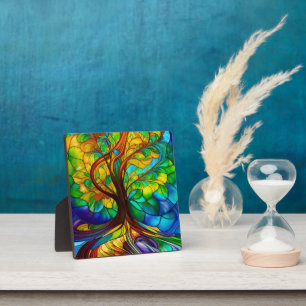 Farbenfroher Baum aus festem Glas Fotoplatte