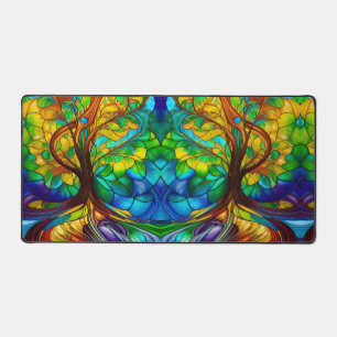 Farbenfroher Baum aus festem Glas Schreibtischunterlage