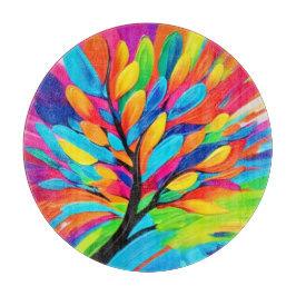 Farbenfroher Baum der Träume Schneidebrett