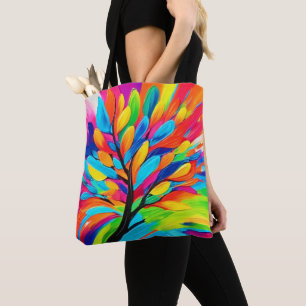 Farbenfroher Baum der Träume Tasche