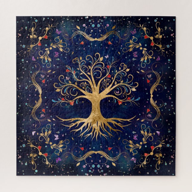 Farbenfroher Baum des Lebens - Yggdrasil (Vertikal)