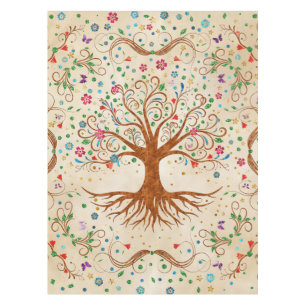 Farbenfroher Baum des Lebens - Yggdrasil Tischdecke