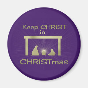 Farbenfroher Behalt Christus in Weihnachtsmagneten Magnet