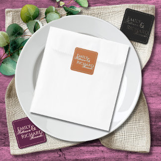 Farbenfroher Boho Minimalistischer Gebrannter Oran Quadratischer Aufkleber