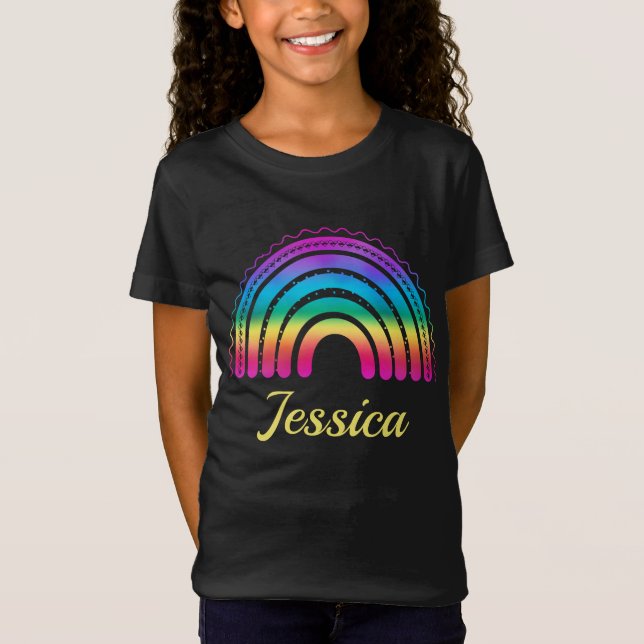 Farbenfroher Boho-Regenbogenverlauf T-Shirt (Vorderseite)