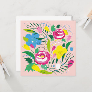 Farbenfroher Bouquet. Einladung