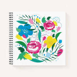 Farbenfroher Bouquet. Notizbuch