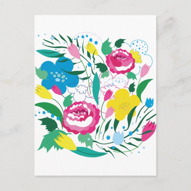 Farbenfroher Bouquet. Postkarte (Vorderseite)