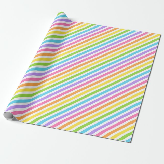 Farbenfroher Candy Strip Geschenkpapier (Ungerollt)