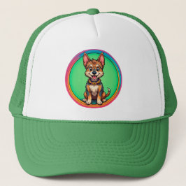 Farbenfroher Cartoon Happy Dog Truckerkappe