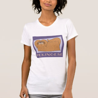 Farbenfroher Cartoon Stil Niedlich Pekingese Hund T-Shirt