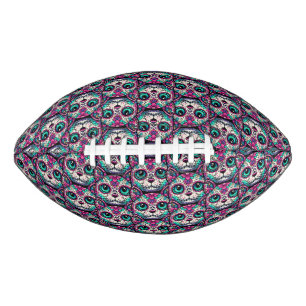 Farbenfroher Cat Sugar Skull Football