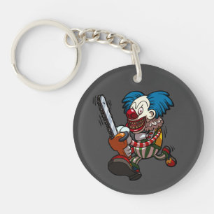 Farbenfroher Chainsaw Clown Halloween Horror Carto Schlüsselanhänger