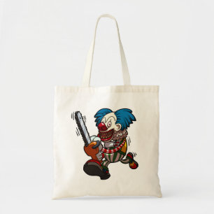 Farbenfroher Chainsaw Clown Halloween Horror Carto Tragetasche