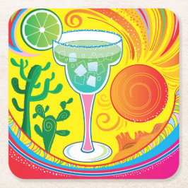 Farbenfroher Cocktail Rechteckiger Pappuntersetzer