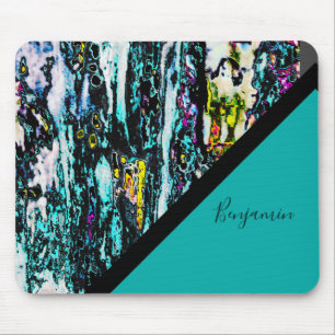 farbenfroher + cooler schwarz-schicker Marmor Mousepad