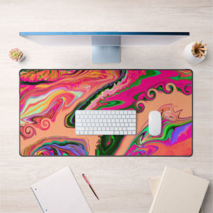 Farbenfroher Crazy Abstrakt Playful Marmordesign N Schreibtischunterlage