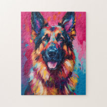 Farbenfroher Deutscher Schäferhund