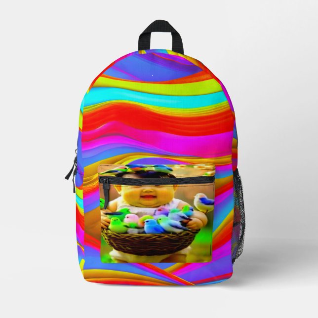 Farbenfroher digitaler Design-Backpack - Perfekte  Bedruckter Rucksack (Vorderseite)