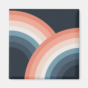 Farbenfroher doppelter Retro-Regenbogenstil Magnet