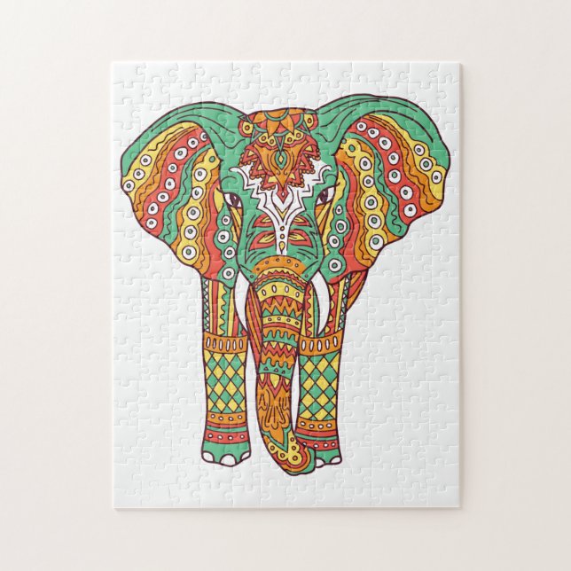 Farbenfroher Elephant Mandala (Vertikal)