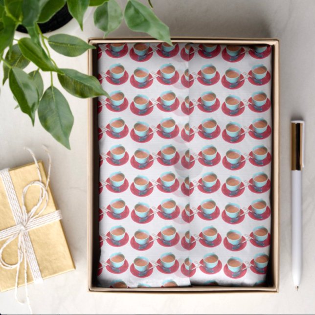 Farbenfroher Espressocup und sauceres Foto Seidenpapier (espresso cup tissue paper in gift box)