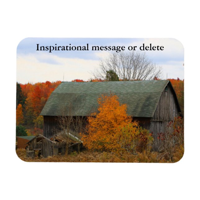 Farbenfroher Fall Foliage Alter Bauernhof Stall Magnet (Horizontal)