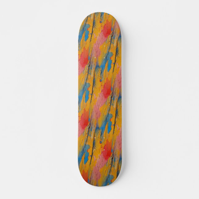 Farbenfroher Farbklecks Skateboard (Vorne)