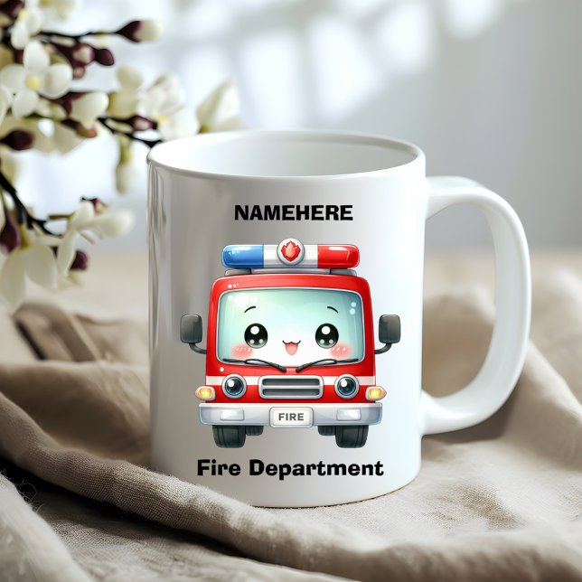Farbenfroher Feuerwehrwagen einsatzbereit! Kaffeetasse (Von Creator hochgeladen)