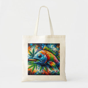 Farbenfroher Fisch Abstruktion Tote Tasche